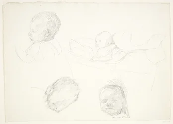 Four Studies of a Child, One in a Cradle