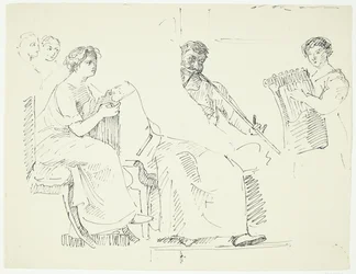 Copy after an Ancient Fresco in the Museum in Naples. Music Scene