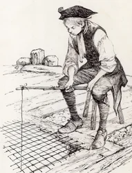 Boy Fishing at the Chapel of St Thomas on Old London Bridge
