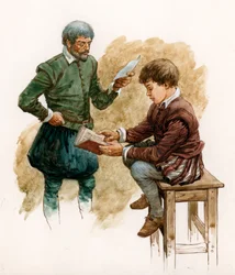 Tudor Boy Being Taught