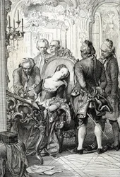 Queen Caroline Mathilde of Denmark Signing Divorce Papers