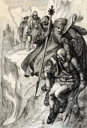 The King of the Romans Henry IV Passing the Pass of Mount Cenis to Cross the Alps and Go to the Countess Mathilde of Tuscany to Canossa Where Pope Gregory VII, January 1077