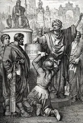 The foundation of Constantinople by Emperor Constantine the Great who transferred the imperial capital to Byzantium, which he renamed Constantinople