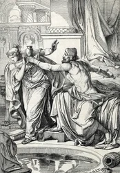 The Gepid princess Rosamund (died 572) and her lover, the murderer of her husband King Alboin, poisoned themselves with the same cup of poison, 572