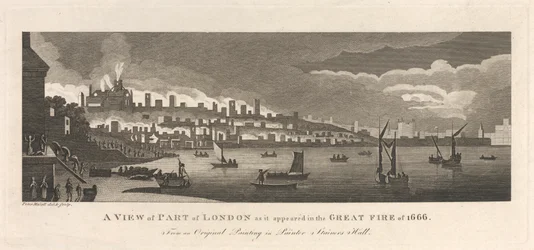 A View of Part of London as it Appeared in the Great Fire of 1666