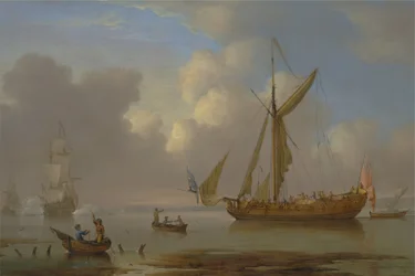 Royal Yacht Becalmed at Anchor