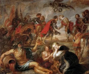 Meeting of King Ferdinand of Hungary with Cardinal-Infante Ferdinand before the Battle of Nördlingen. 1634/35
