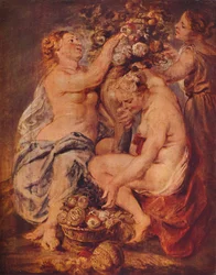Ceres and Two Nymphs with a Cornucopia