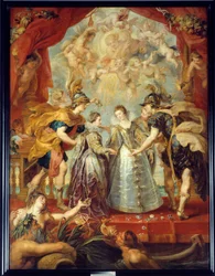 Exchange of the two princesses of France and Spain on the Bidassoa river in Hendaye, 9/11/1615