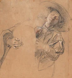 Young Man Embracing a Young Woman