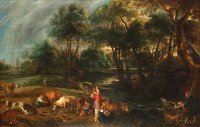 Landscape with Cows and Duck Hunters