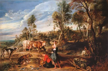 Milkmaids with Cattle in a Landscape, “The Farm at Laken”