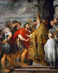 Saint Ambrose of Milan (died 397) and Emperor Theodosius I the Great (347-395). c. 1615. Dimensions: 362 x 246 cm. Art History Museum, Vienna