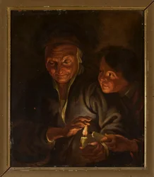 Old Woman and Boy with a Candle
