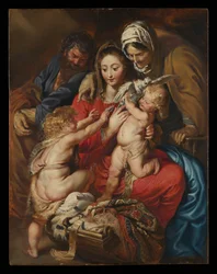 The Holy Family with Saint Elizabeth, Saint John, and a Dove