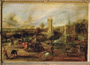 Tournament near the moat of the Castle of Steen