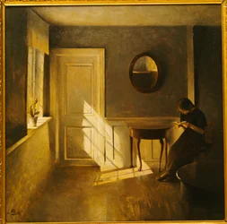 A Girl Reading in an Interior