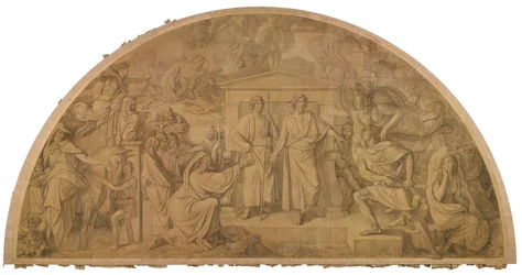 The Wrath of Achilles, Spandrel. Cartoon for the Ceiling Paintings of the Munich Glyptothek