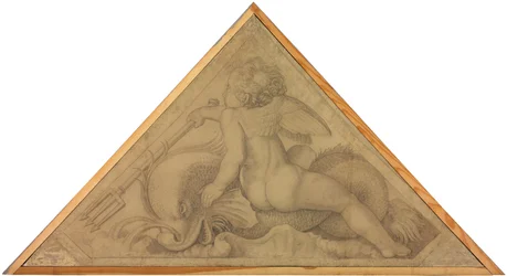 Eros with the Dolphin (Element of Water). Cartoon for the Ceiling Paintings of the Munich Glyptothek