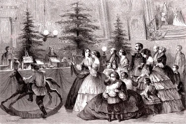 Christmas at Saint Petersburg, Russia, 1861 (engraving)