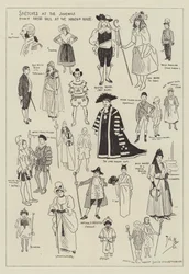 Sketches at the Juvenile Fancy Dress Ball at the Mansion House
