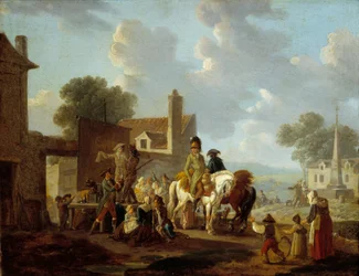 Villagers and Horsemen Watching the Pantomime