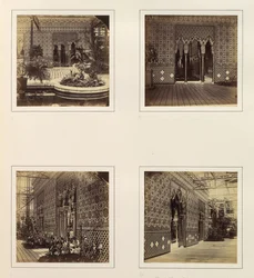 Alhambra Court Facade Towards the Nave, Entryway to the Alhambra Court, Side View, ca. 1859
