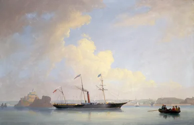 The Screw Steamer Lady Bird off Elizabeth Castle, Jersey