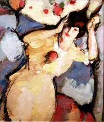Girl Reclining on a Sofa