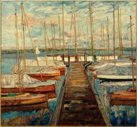 Boat Dock with Sailboats