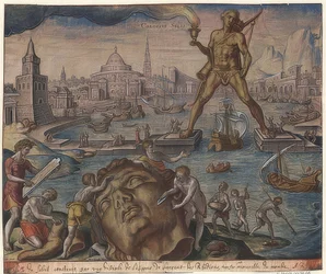 The Colossus of Rhodes (from the series of the Seven Wonders of the World). After Maarten van Heemskerck. 1572