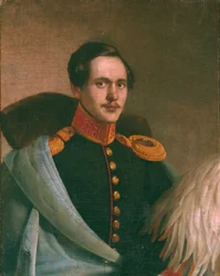Portrait of the poet Mikhail Lermontov 1814-1841, 1834