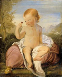 Child with Sweet Pea Blossom