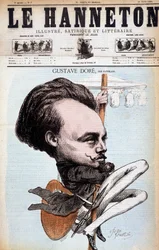 Gustave Doré. French draughtsman and painter (1832 to 1883). Cartoon by Cattelain. The Hanneton 1868.