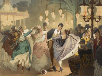 Musée des Moeurs en Actions: La Valse à Mabille, Engraved by Gustave Barry