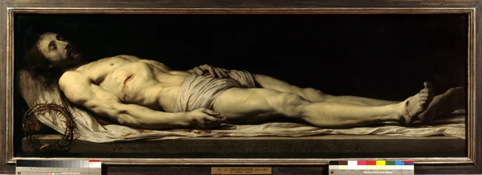 The Dead Christ Lying on His Shroud, painting by Philippe de Champaigne (1602-1674), 17th century, size 0.68 x 1.97 m, Paris, Musée du Louvre