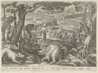 Boar Hunt (series title: Hunting Scenes)