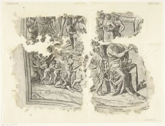 Lower Left Corner of a Print of the Scene of Cebes