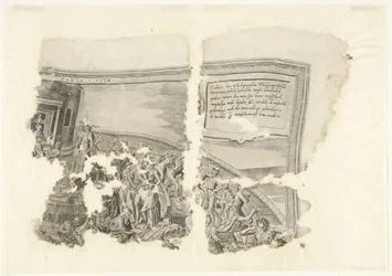 Upper Right Corner of a Print of the Scene of Cebes (Tabula Cebetis Carta Vitae)
