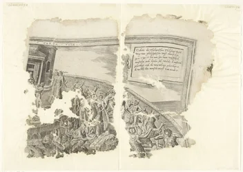 Upper Right Corner of a Print of the Scene of Cebes (Tabula Cebetis Carta Vitae)