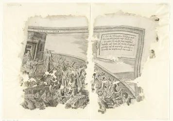 Upper Right Corner of a Print of the Scene of Cebes (Tabula Cebetis Carta Vitae)