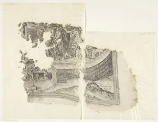 Lower Right Corner of a Print of the Scene of Cebes (Tabula Cebetis Carta Vitae)