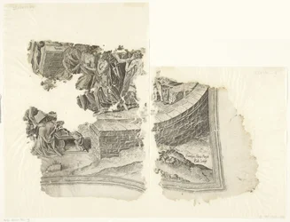 Lower Right Corner of a Print of the Scene of Cebes (Tabula Cebetis Carta Vitae)