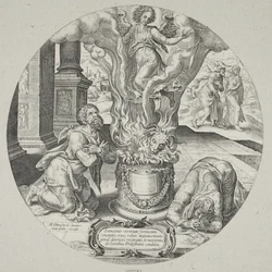The Angel Ascending in the Flame on the Altar of Manoah and His Wife