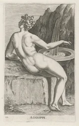 Water Nymph Aganippe (title on object) Stream and Water Nymphs (series title) Nympharum oceanitidum, ephydridum potamidum naiadum (series title)