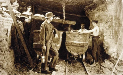 Miners in a Potash Mine, Alsace, c. 1900