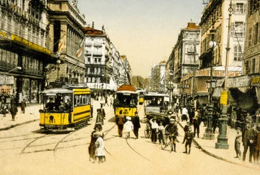 The Cannebiere with Tramways, Marseille, France