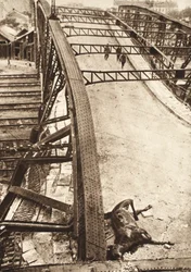Breakthrough of the Allied armies in Eastern Galicia: footbridge over railway blasted by Russians in Ternopil