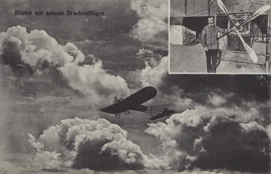 French aviator Louis Bleriot and his monoplane