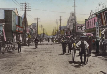 Japan, c.1912: Theatre Street, Yokohama
